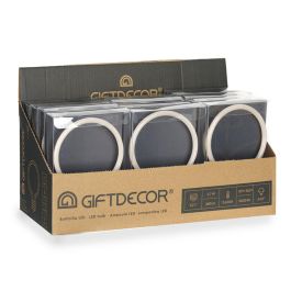 GIFTDECOR Bombilla LED Forma Bola Cristal Metal Blanco 9.3x13.5x3 cm 85-265V 4W E27 Luz Cálida