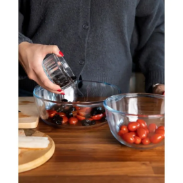 Pyrex Cacerola Essentials Vidrio Transparente con Tapa 2.4 L + 0.8 L