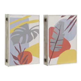 DKD Home Decor Guardallaves Colgador de Llaves Tropical Moderno Decorativo Multicolor de MDF 30x20x6 cm Set 4 Unidades Diseños Surtidos
