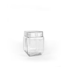 La Mediterranea Tarro Vidrio Cube 1200Ml 11 cm (ancho) x 15.5 cm (alto) x 11 cm (largo) (12 Unidades)
