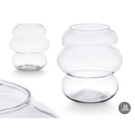 Jarrón de Cristal Burbuja Giftdecor 25 cm - Transparente, Vidrio