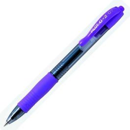 Pilot Bolígrafo de Gel G-2 Azul Violeta 0.7 mm Retráctil con Grip de Caucho