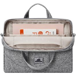 Rivacase 7921 Bandolera para Portátil Anvik 14" Gris Claro con Compartimento para Tablet y Bolsillos - Poliéster