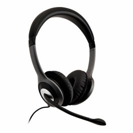 Auriculares con Micrófono V7 HU521 Negro Plateado Auriculares con Micrófono V7 HU521 Negro Plateado