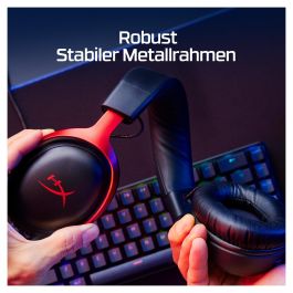 HP Cloud III Auriculares Gaming 7.1 Sonido DTS Headphone:X Inalámbrico USB-C Negro Rojo Over-Ear Cancelación Ruido Micrófono Boom Extraíble