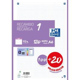 Oxford Recambio Classic 120 Hojas A4 Sueltas 90 gr 5x5 mm 4 Taladros 1 Banda Color Malva Precio: 4.49999968. SKU: B138N565W4