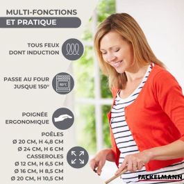 Fackelmann AABBF66187 Batería de Cocina 8 Piezas Acero Inoxidable Inducción