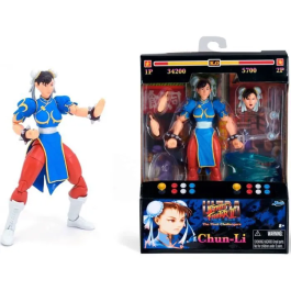 JADA TOYS Figura Chun-Li Street Fighter II 15cm Coleccionable con Accesorios y Puntos Articulados