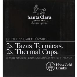 Set 2 Tazas Térmicas Boro 150 ml Santa Clara (2 Cajas)