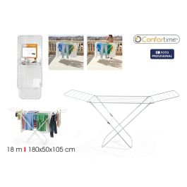 Inde Confortime Tendedero plegable de metal blanco brillante, 18 metros, 51 cm de ancho (6 Unidades)