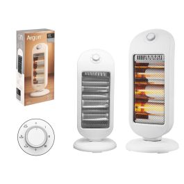 Argon Radiador Halógeno Blanco 400W 800W 1200W con Oscilación, Plástico y Metal, IPX0 Argon Radiador Halógeno Blanco 400W 800W 1200W con Oscilación, Plástico y Metal, IPX0