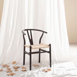 Silla Negro Madera / Fibra Salón 55 X 55 X 77 cm