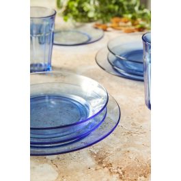 Duralex Vajilla Marine Lys 12 piezas, Platos Llano 23.5 cm, Hondo 19.5 cm, Postre 19 cm (2 Unidades)