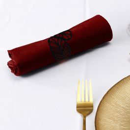 Home Deco Factory Juego de 4 Servilleteros Lounge Hojas 5x4 cm