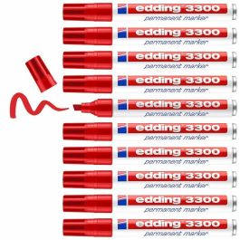Edding Rotulador Marcador Permanente 3300 Rojo Punta Biselada Recargable 1-5 mm