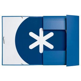 Carpeta Antartik Gomas A4 3 Solapas Carton Forrado Azul Oscuro