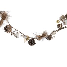 DKD Home Decor Guirnalda Navidad Moderna Dorado Marron Piñas Natural 10 x 150 x 10 cm (2 Unidades)