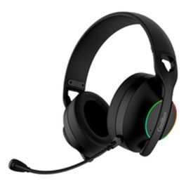 Coolbox Auriculares WB01 Inalámbricos Bluetooth 5.4 con Micrófono Extraíble y RGB - Negro