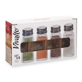 Set 4 Especieros de Cristal Vivalto 70 ml - 17.5x10x4.5 cm (24 Unidades) Set 4 Especieros de Cristal Vivalto 70 ml - 17.5x10x4.5 cm (24 Unidades)