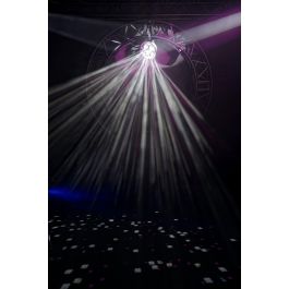 Algamlight Bola de Espejos Motorizada 6 Discos con Mosaico Espejos Modos Automático Música DMX 9 Canales