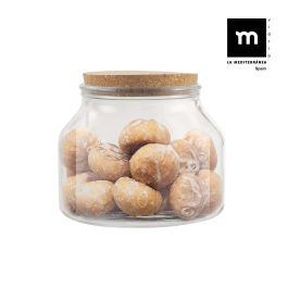 Tarro de vidrio con tapón de corcho 1600 ml - La Mediterranea (8 Unidades) Tarro de vidrio con tapón de corcho 1600 ml - La Mediterranea (8 Unidades)