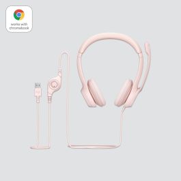 Logitech H390 Headset on-ear con cable USB-A para Oficina/Centro de llamadas Rosa
