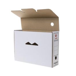 Grafoplás Caja Archivo Definitivo Folio Cartón FSC Blanco Pack 10 Unidades