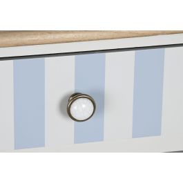 DKD Home Decor Vitrina Mediterraneo Bayona 2023 Blanco Azul Celeste Madera Cristal 44 x 199 x 141.5 cm