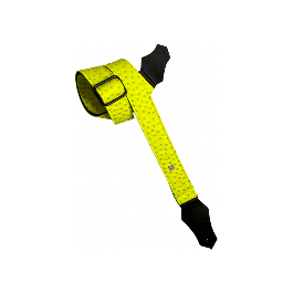 GETM Correa para Guitarra y Bajo Ostrich Yellow, Ajustable hasta 165 cm, Polipiel, Nylon y Piel, Color Amarillo