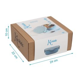 KioKids Caja Almuerzo Hermética Cuadrada Acero Inoxidable con 3 Compartimentos y Cubiertos 450 ml Azul Apto Lavavajillas +4 meses KioKids Caja Almuerzo Hermética Cuadrada Acero Inoxidable con 3 Compartimentos y Cubiertos 450 ml Azul Apto Lavavajillas +4 meses