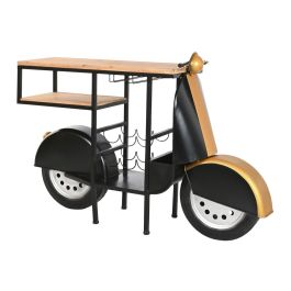 DKD Home Decor Botellero Urban Moto Negro y Dorado de Hierro y Abeto 36 x 92 x 134 cm
