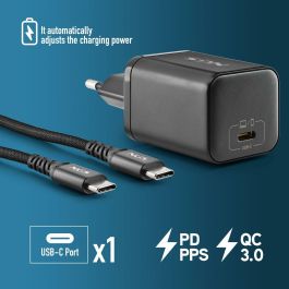 NGS BUD65W-C Cargador de Pared GaN 65W con USB-C y Cable Tipo-C a Tipo-C de 1.5m para Smartphones y Portátiles