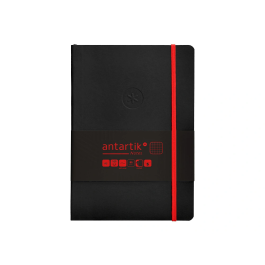 Antartik Cuaderno A5 Tapa Blanda Hojas Cuadriculadas Negro y Rojo 80 Hojas 80 gr FSC