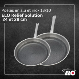 Elo AAARP57263 Juego de 2 Sartenes de Inducción, Acero Inoxidable 18/10 Antiadherente ELODUR Select, Ø 24 y 28 cm