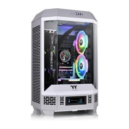 Thermaltake Tower 300 Limestone Micro Torre para PC, Caja de Computadora Gris y Blanco con Ventiladores 2x 140mm