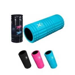Xqmax Rodillo de movilidad rígido Foam Roller, exterior 100% EVA, tubo 100% PV, Ø14.5x33cm, 800g, colores surtidos (azul cielo, rosa, negro)