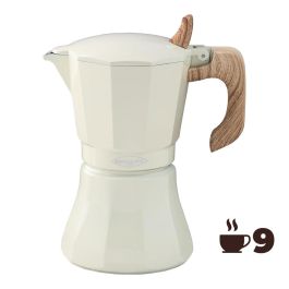 Cafetera de aluminio de 9 tazas mod: "petra" color crema oroley