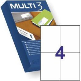 Multi-3 Etiquetas Adhesivas 105x148 mm para Inkjet/Láser, Bordes Rectos, 4 x 500 Hojas, Blanco Precio: 30.50000052. SKU: S8413482