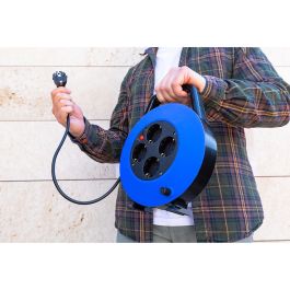 Edm Enrollacables 10m 3G 1,00mm² 4 Tomas T/TL con Protector Térmico