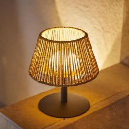 Lámpara de mesa inalámbrica - LUMISKY - STANDY MINI RAFFY - Al. 22 cm - Rafia natural - LED blanco cálido y blanco Lámpara de mesa inalámbrica - LUMISKY - STANDY MINI RAFFY - Al. 22 cm - Rafia natural - LED blanco cálido y blanco