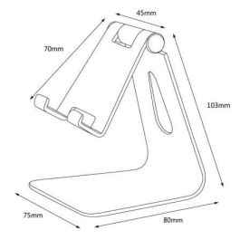 Aisens Soporte de Sobremesa Ajustable Tamaño M para Móvil o Tablet, Aleación de Aluminio, Negro Aisens Soporte de Sobremesa Ajustable Tamaño M para Móvil o Tablet, Aleación de Aluminio, Negro