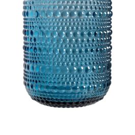 Vaso Azul Cristal Decoración 7,50 X 7,50 X 9,40 cm