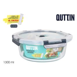 Quttin Fiambrera con Tapa, 1.3L, 20 x 20 x 8.5 cm (6 Unidades)