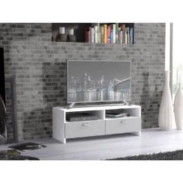 FINLANDEK Mueble TV HELPPO Contemporáneo Tablero de Partículas Gris y Blanco con 2 Solapas y 2 Huecos - 95 cm Ancho Precio: 77.95000048. SKU: B1ECH8495M