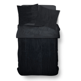 Today Juego de Cama Doble 220 x 240 cm Acanalado Liso Gris Antracita