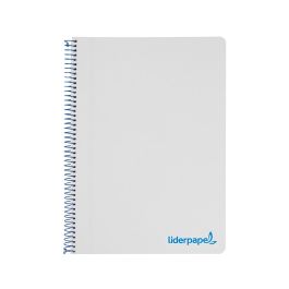 Cuaderno Espiral Liderpapel A5 Micro Wonder Tapa Plastico 120H 90 gr Cuadro 5 mm 5 Bandas 6 Taladros Color Gris