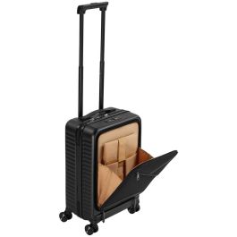 Rivacase 8181 Clark ECO Maleta de Cabina Rígida Negra 28L con 4 Ruedas y Cerradura TSA de 3 Dígitos, Aluminio/PC Reciclado