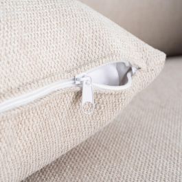 Sofá 3 Plazas Crema Tejido-Madera 210 X 96 X 86 cm