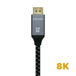 AISENS - CABLE DISPLAYPORT V1.4 8K@60HZ, DP/M-DP/M, GRIS/NEGRO, 2.0M