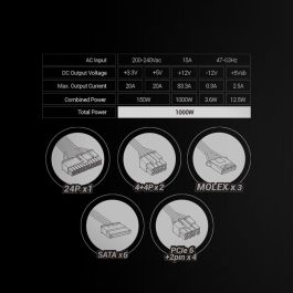 Fuente de Alimentación Mars Gaming MPB1000SIM ATX 1000 W 80 Plus Gold